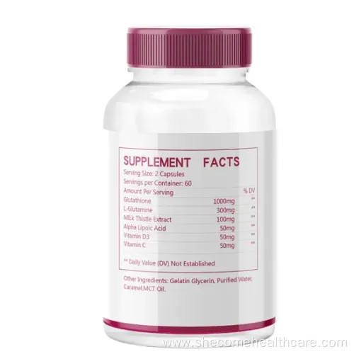 Glutathione Whitening Capsules: Support Immune Function, Detox, Reduce Dark Spots, Brighten Skin Tone